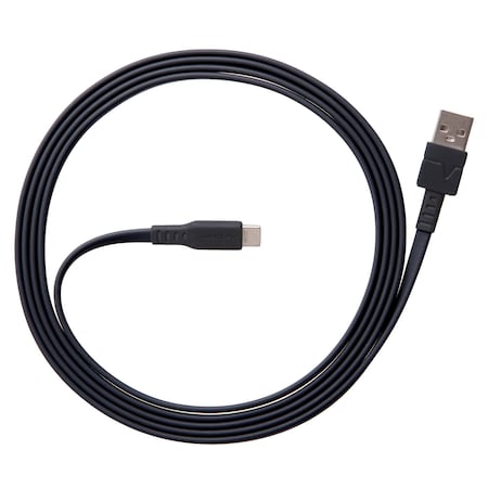 Ventev Chargesync Flat USB A to USB C Cable 6ft, Black FC6-BLK255969